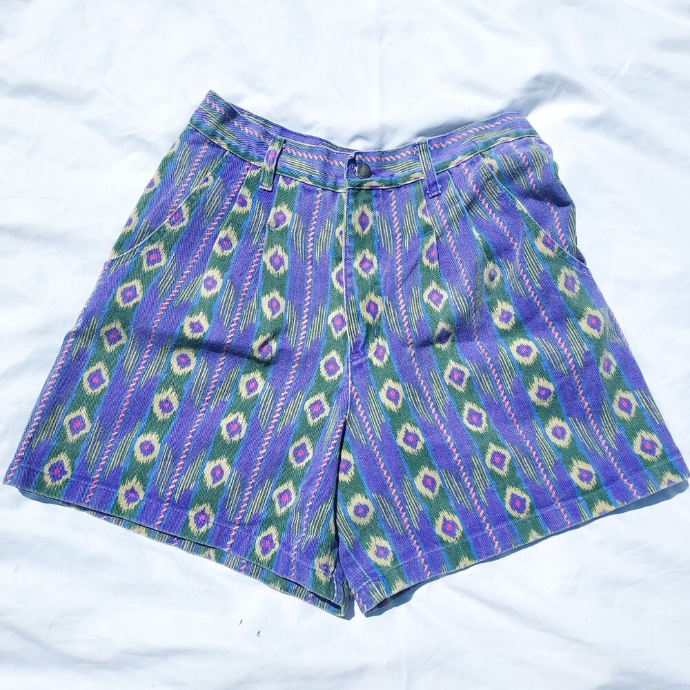 Vintage D.A.K Women High Waisted Tribal Native Shorts Sz 14